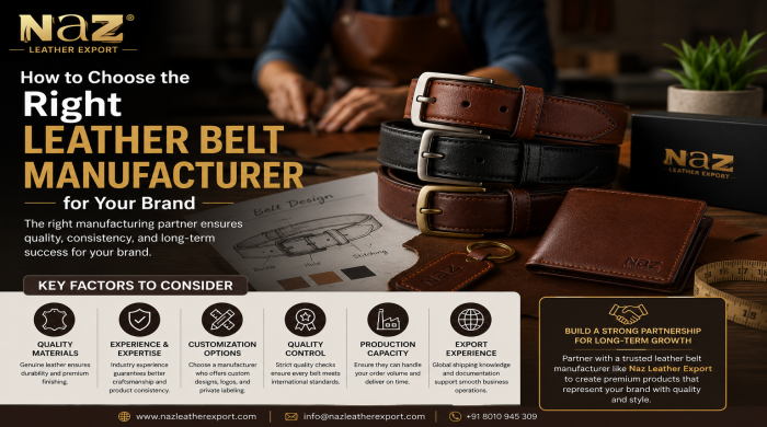 How to Choose the Right Leather Belt Manufacturer for Your Brand - Naz Leather Export Delhi