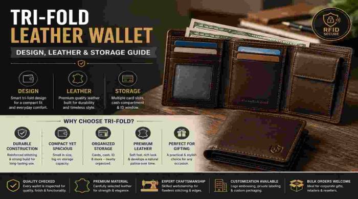 Tri-Fold Leather Wallet: Design, Leather & Storage Guide | Market Trends in USA