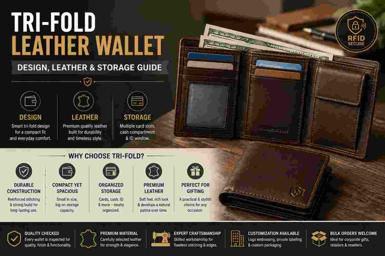 Tri-Fold Leather Wallet: Design, Leather & Storage Guide