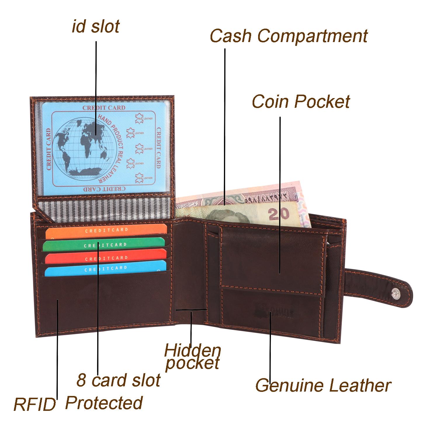 BI-FOLD leather wallet brown