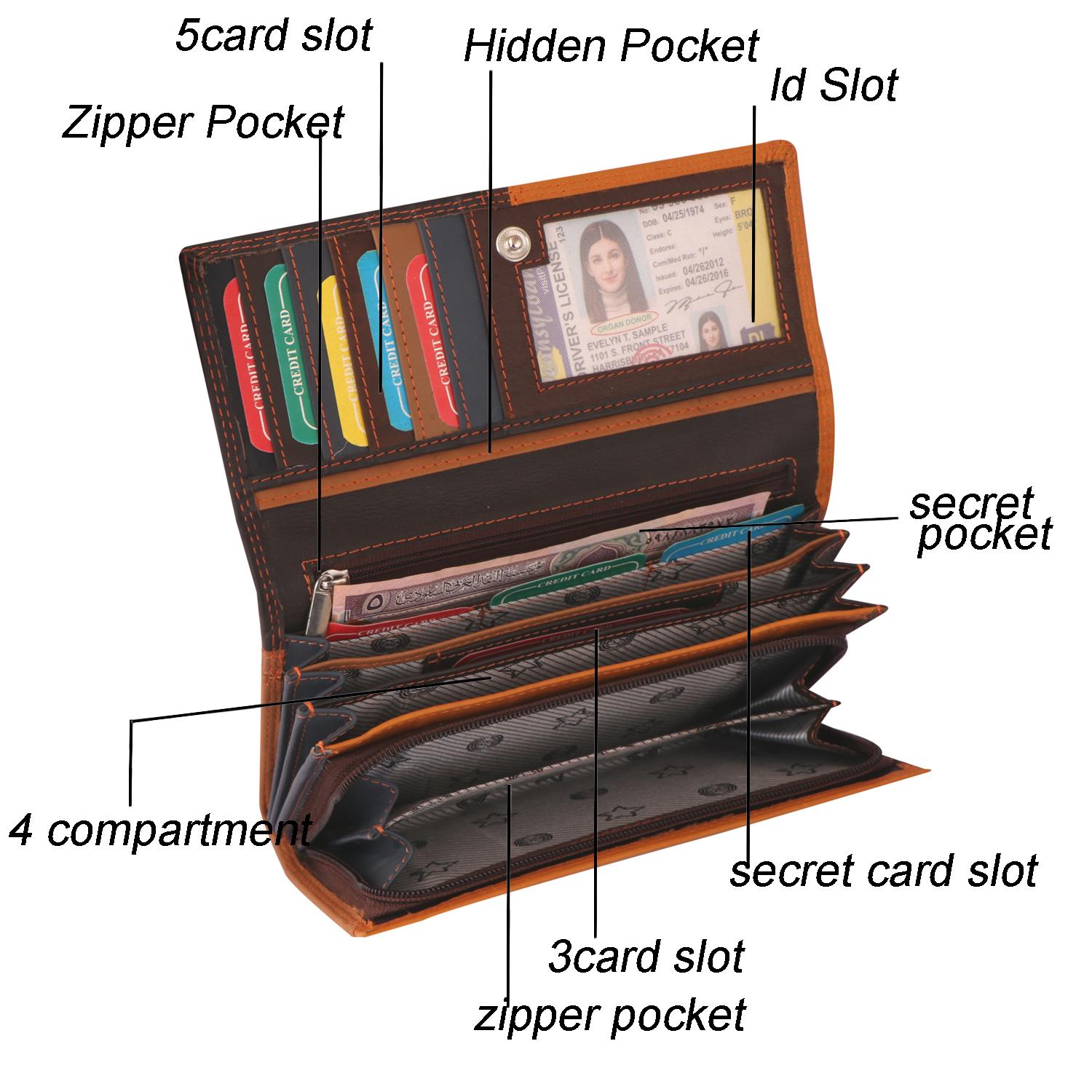LADIES LEATHER WALLET MULTI