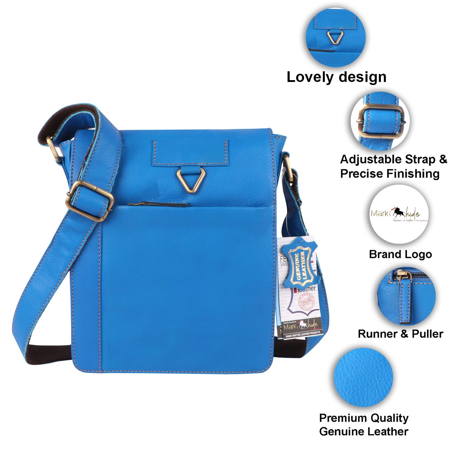 SIDE LEATHER SIDE BAG BLUE